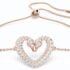 5628658~ Swarovski Una ružičasto zlatni sat s srcem i kristalima za žene